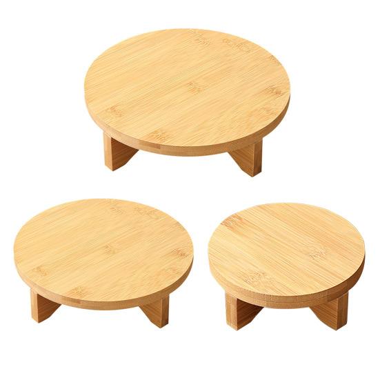 Подставка для растений из бамбука, держатель для цветочного горшка, круглый табурет для использования в помещении, подставка для горшков, кексов, керамики