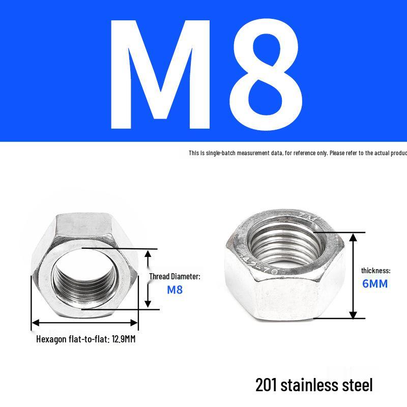 Набор шестигранных гаек из нержавеющей стали - Болты с ручной затяжкой DIN934 (M6 M8 M10 M12)