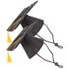 2Pcs Black Pet Graduation Cap Tassel Dog Cat Graduation Party Hat Photo Prop Stylish Adorable Lightweight Ceremony Supplies