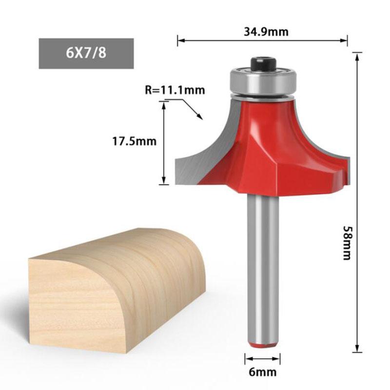 1/4 и 6 мм хвостовик, угловая фреза с подшипником, фреза для дерева, работы по дереву, карбид вольфрама