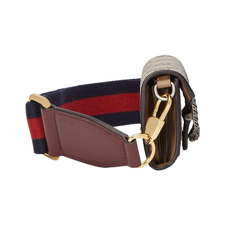 Gucci Сумка через плечо Dionysus GG Canvas Mini Бежевый Эбеновый Серебряная фурнитура Ремень-лента для женщин Ежедневная поездка Вечеринка Подарок 696804-UI1MX-8852