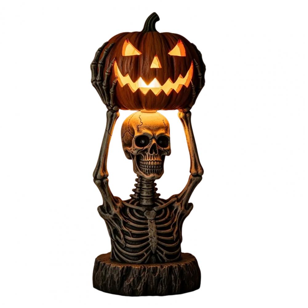 Halloween Pumpkin Decor Pumpkin Light Decoration Halloween Pumpkin Lantern Set with Skeleton Ghost Witch Themed for Home