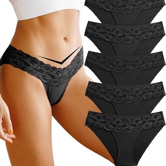Женские трусики с ажурным кружевом и низкой талией, бесшовные, однотонные, с хорошей воздухопроницаемостью, тонкие