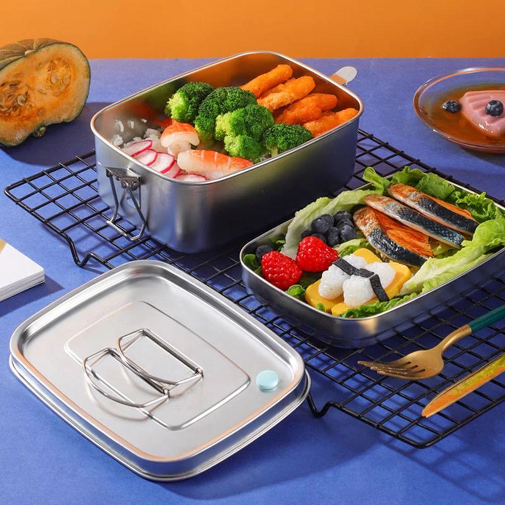 304 Stainless Steel Stainless Steel Lunch Box Leakproof Cover Portable Food Container  Outdoor