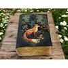 Grimoire Fox Leather Journal Blank Spell Book of Shadows Fat Journal - Handmade Paper Vintage Journal for Women