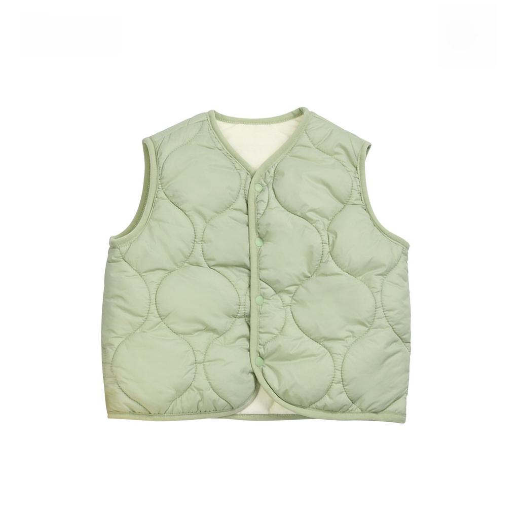 Cozy Quilted Baby Vest - Thick, Warm, Plus Velvet Outerwear for Spring & Autumn