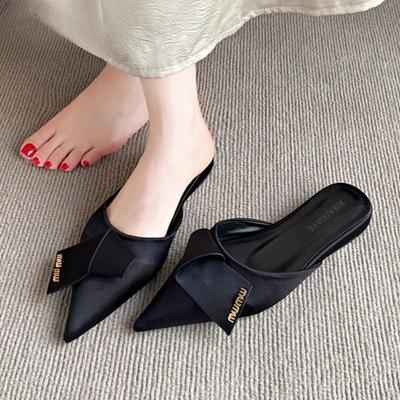 Леопардовые балетки тапочки с острым носком женские сандалии мюли обувь летний бренд 2025 тренд туфли для платья сексуальный дизайнер сандалии женские