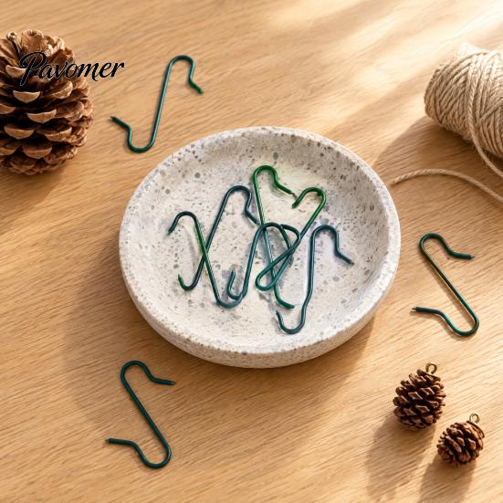 Xmas Tree Decor Tools 100 Pcs Christmas Ornament Hooks, Metal S-Shaped Hangers, Large Quantity Hanging Hooks for Baubles Balls, Lanterns, Decoration