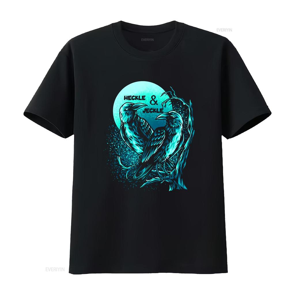 NWT Heckle Jeckle Moon Art Night T Shirt vintage Washed streetwear Comfortable Versatile designer clothes Top For Everyday Wear