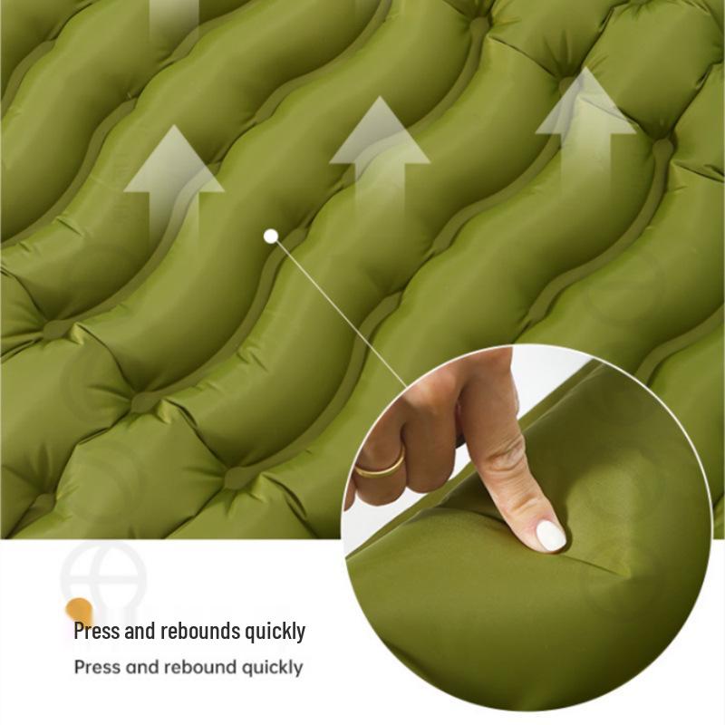 Outdoor Double Camping Inflatable Pad with Foot Pump - Moisture-Proof, Thickened TPU Air Mattress
