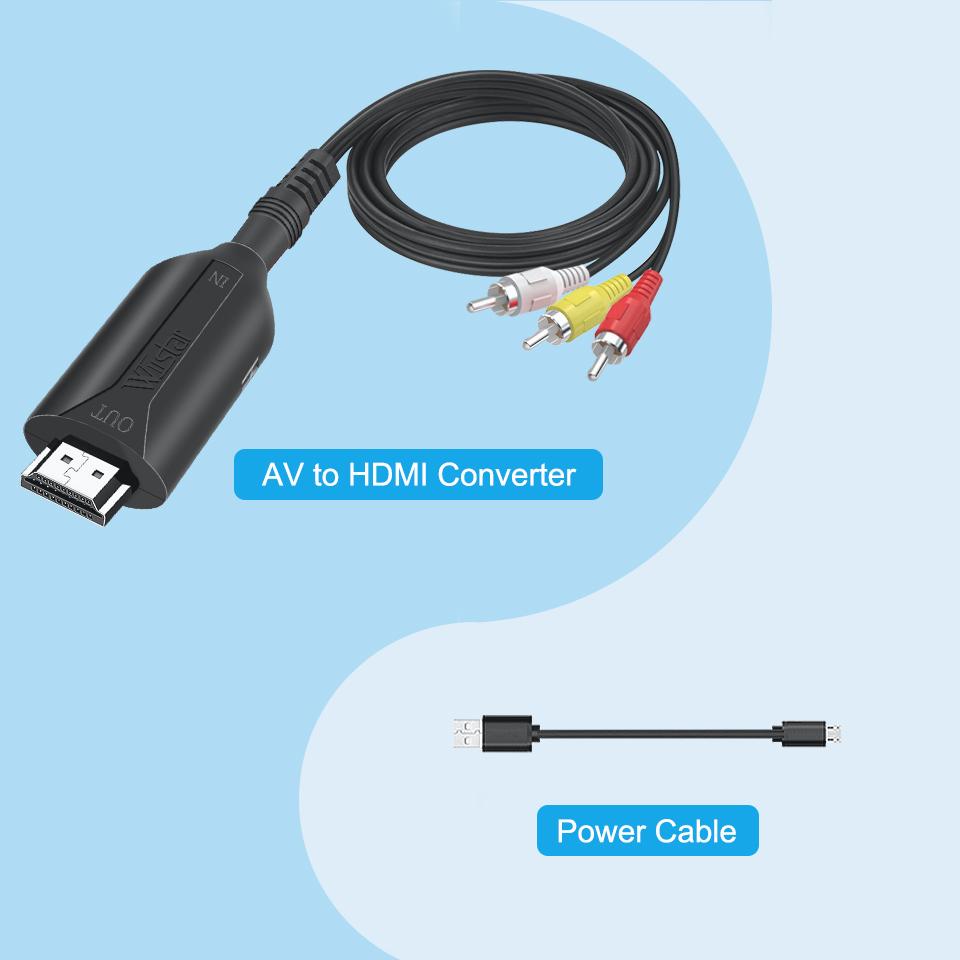 RCA AV/CVSB L/R Видео в HDMI-совместимый AV Масштабатор Адаптер HD Видео Конвертер Бокс 1080P Поддержка NTSC PAL