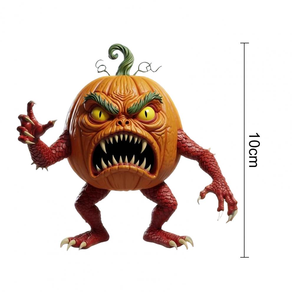 Pumpkin Decor Jack-o-lantern Figurine Spooky Resin Halloween Tabletop Decoration Pumpkin Evil Figurine for Home Office Desk