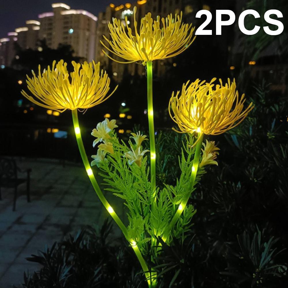 Садовые светильники на солнечных батареях, светильники для цветов на солнечных батареях со светящимися цветами и стеблями, светодиодные светильники на солнечных батареях для садовых дорожек, террас, дворов, декора