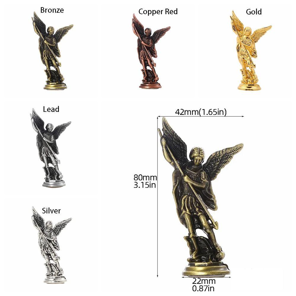 Zinc Zinc Alloy Ctafts Michael Figurine Handmade Christian Guardian Statues Michael Ornaments  Tabletop