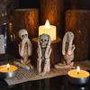 3pcs Resin Gothic Skeleton Figures Gothic Skull Statue Decor Funny Skeleton Sculpture  Halloween