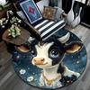 Cute Cow Round Area Rug,Carpet Rug for Living Room Bedroom Sofa Playroom Decor,Non-slip Floor Mat