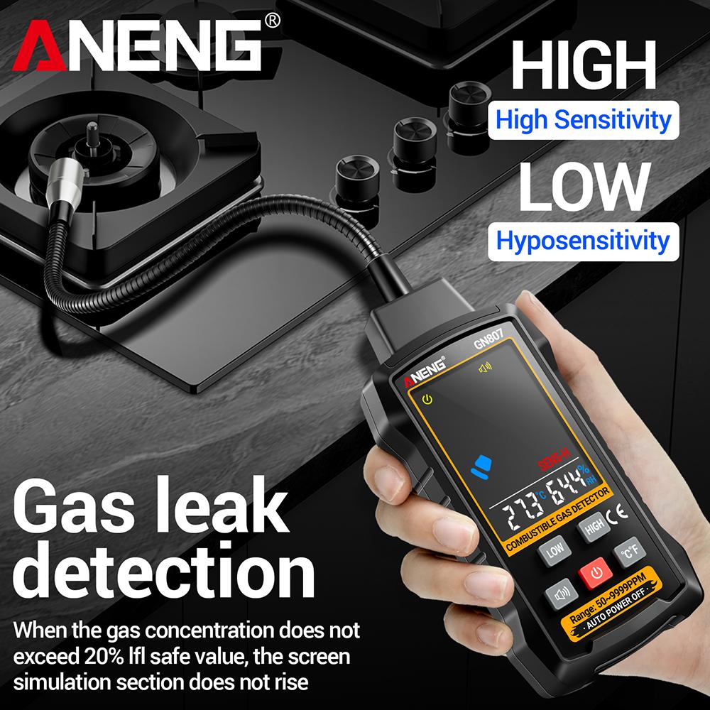 Aneng GN807 Детектор горючих газов Тестер утечки газа 50~10000PPM Автомобильный кондиционер AC Фреон Галоген Бытовой Детектор утечки природного газа с сигнализацией