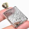 Natural Black Rutile Gemstone 925 Solid Sterling Silver Gift Pendant 2.25" G0T09