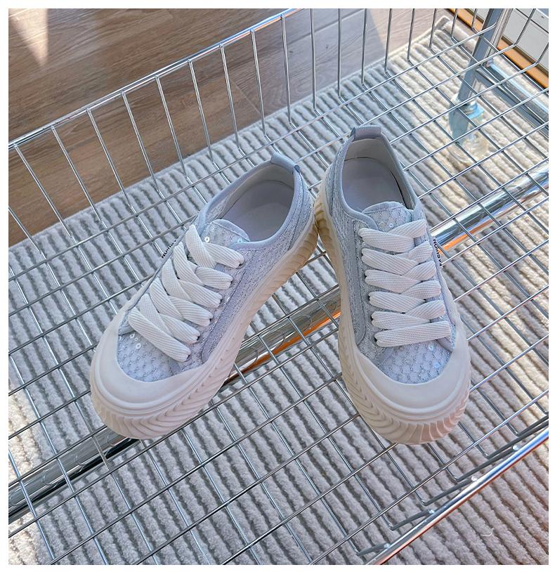 Summer Thick-soled Mesh White Shoes Fashionable, Comfortable, Breathable Women's Shoes Versatile Casual Board Shoes