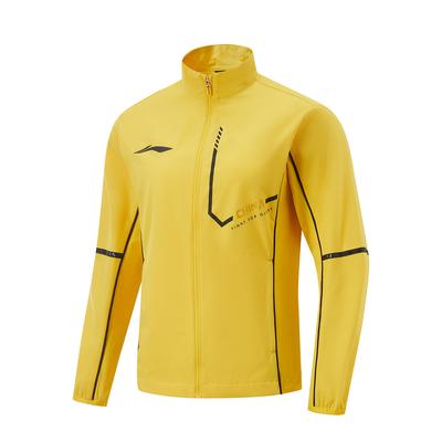 Li Ning Table Tennis Series Удобная повседневная простая куртка с воротником-стойкой на молнии Женские куртки Желтые AYYV010-2