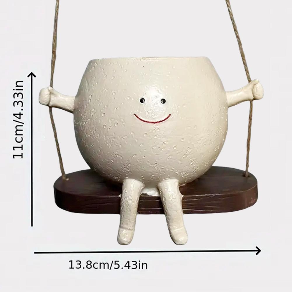 Новое кресло-качалка, милый цветочный горшок, настольный цветочный горшок, украшение, сочный цветочный горшок, забавная мультяшная качели, цветочная корзина, ваза