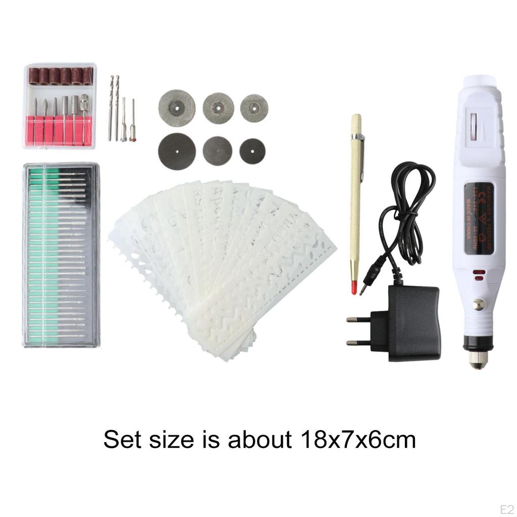 Электрическая маленькая гравировальная ручка для художественной полировки, насадки, гравер, травление, гравировка, белая