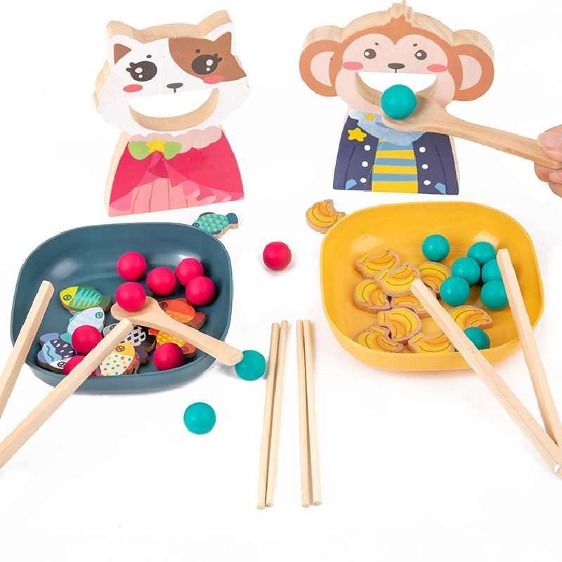 Игра Дошкольная Игрушка для Кормления из Дерева Когнитивные Навыки Взаимодействие