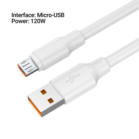 Кабель для передачи данных Высокая зарядка 120 Вт Микроток Быстрый USB Кабель для зарядки мобильного телефона