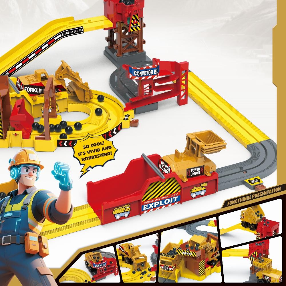 Non-Toxic Engineering Vehicle Mine Cart Adventure Railway Track Set Powered Electric Educational Toy Gift For Kids All Ages