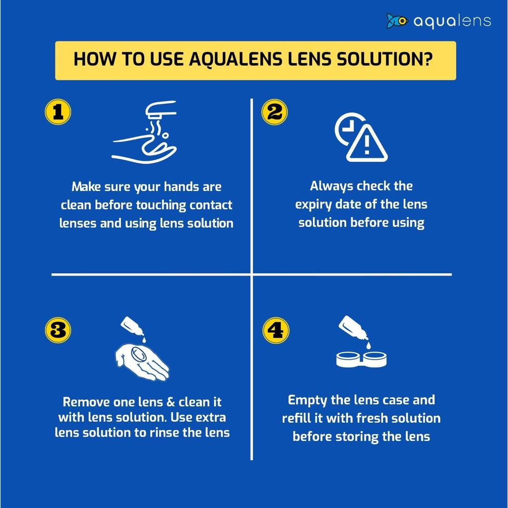 Aqualens Comfort Contact Lens Solution 60ML - Pack of 1 (Lens Cases Free)