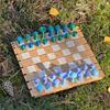 1 Set Roll-up Chess Game with Magnetic Mushroom Chess Pieces Folding Stump Chessboard Kids Adults Portable Travel Educational Checker Board Game