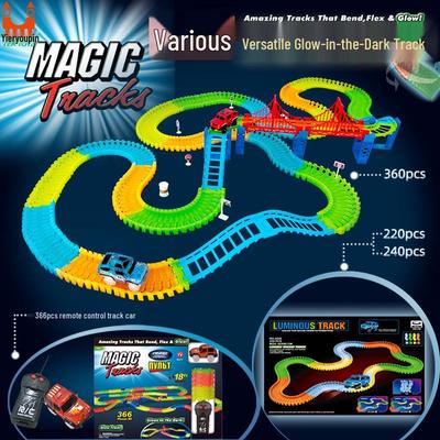 Волшебный светящийся гоночный трек: Набор электрических игрушек из 220 деталей для детского рождественского подарка