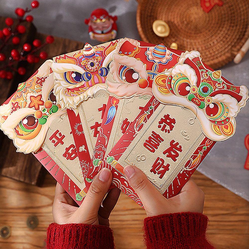 2024 New Year Packet Red Envelope Dragon Pattern Money Bags Chinese HongBao Party Gifts