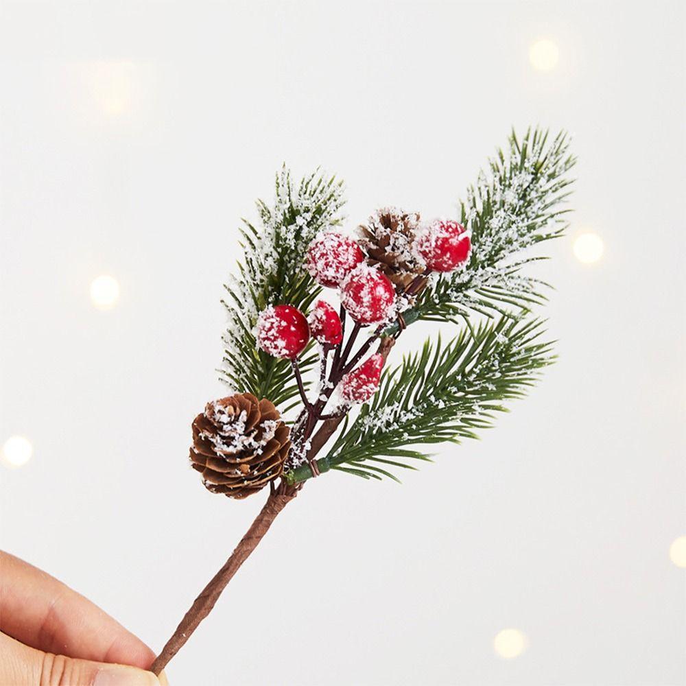 Multicolor Christmas Pine Branches DIY Accessories Simulation Red Berries Wedding Ornament