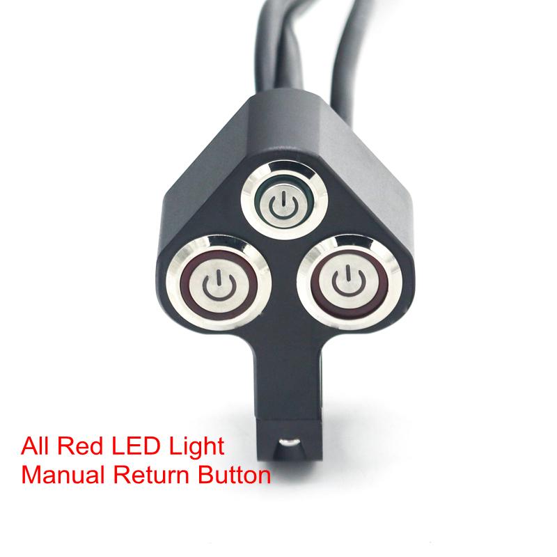 LMoDri переключатель для мотоцикла 7/8 "переключатели для крепления на руль 12 В вкл. выкл. свет противотуманный переключатель тормоза 3 кнопки в 1 алюминиевый сплав с