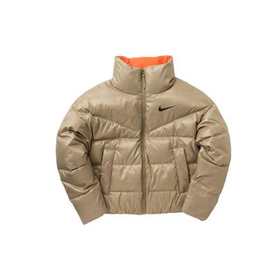 Спортивная куртка-пуховик с коротким воротником-стойкой, женская, серебристая, CU5813-342