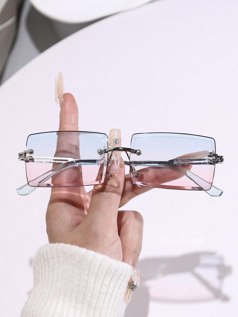 1/2/3 шт. S Модные прямоугольные металлические солнцезащитные очки без оправы для женщин и мужчин, повседневные солнцезащитные очки, аксессуары для очков.