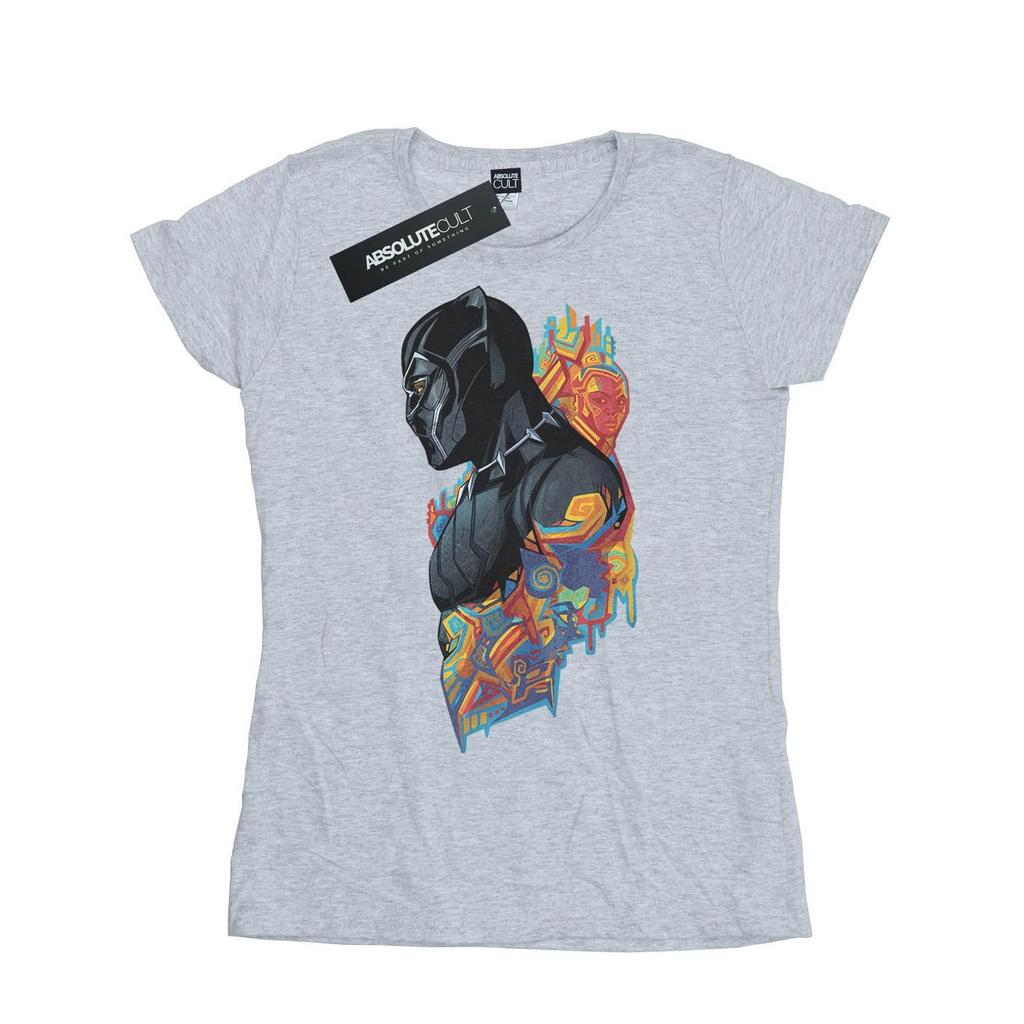 Marvel Womens/Ladies Black Panther Profile Cotton T-Shirt