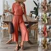 Women's Loose Casual Spring Short-sleeved Wide-leg Trousers Two-piece Suit