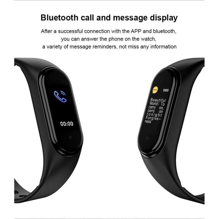 Montre connectée,M5 Bracelet Intelligent Sport Fitness Bracelet Montre Fitness Tracker appel-Misic Smartwatch - Type M5 Black