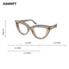 KAMMPT Ретро Очки Кошачий Глаз Со Стразами для Женщин Новые Стильные Модные Роскошный Бренд Дизайнерские Большие Очки