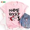 Custom Name Age Kids Rock Guitar Birthday T-Shirt Personalized Boys Girls Shirt Child Gift Boy Girl Outfit Girls Children 5th