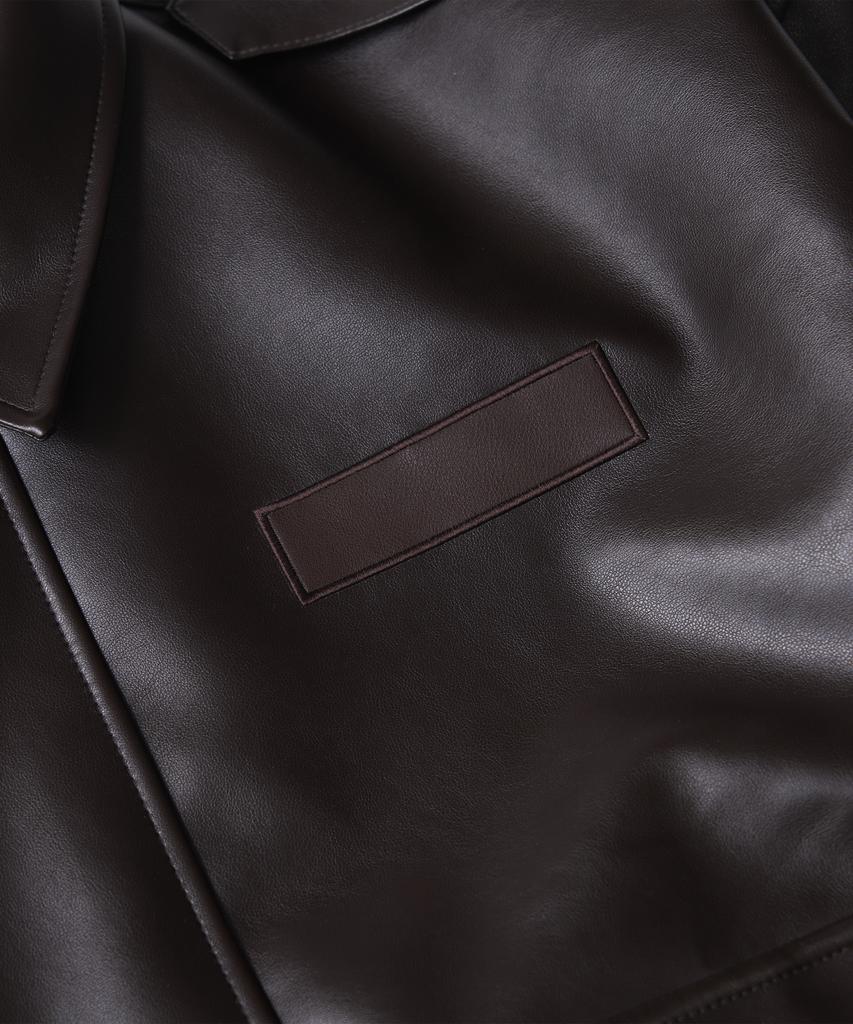 Stigma A-2 Oversized Crop Faux Leather Jacket