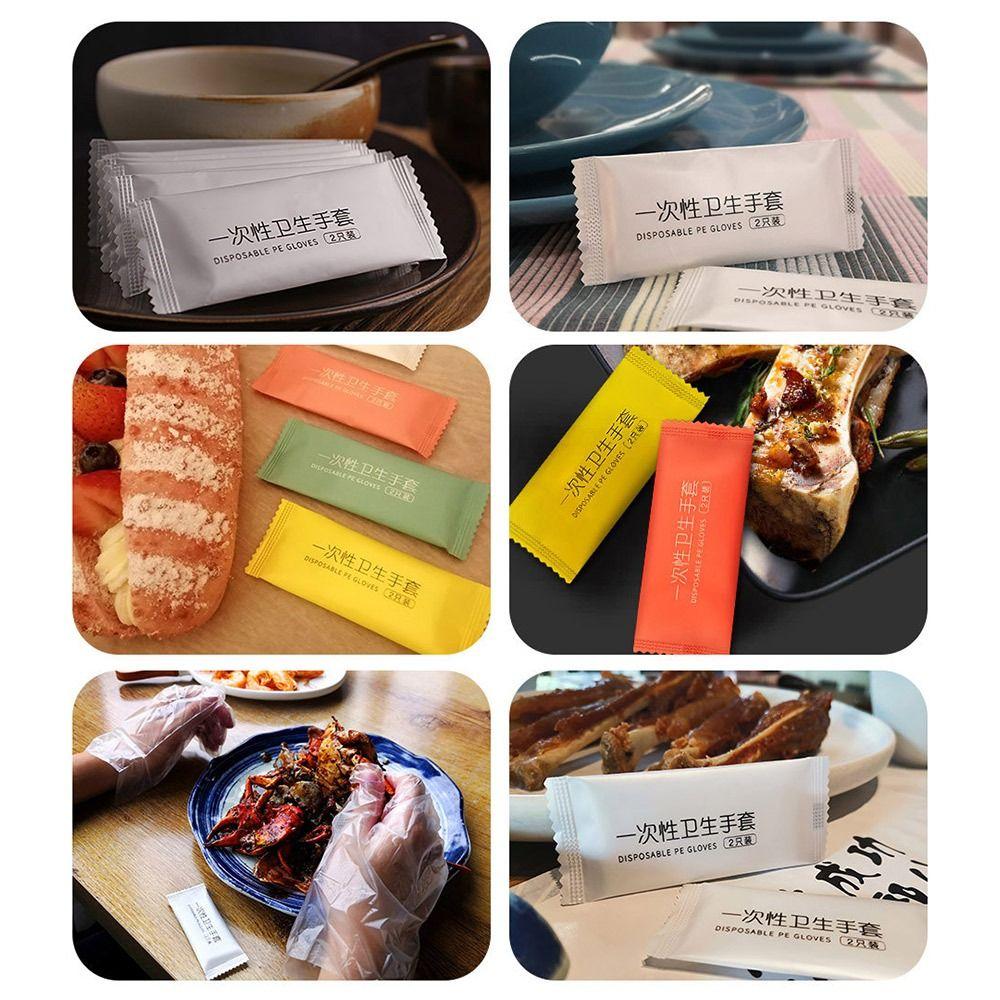 100 Pairs Thickening Individual Packing Mittens PE Work Gloves Durable Disposable Gloves