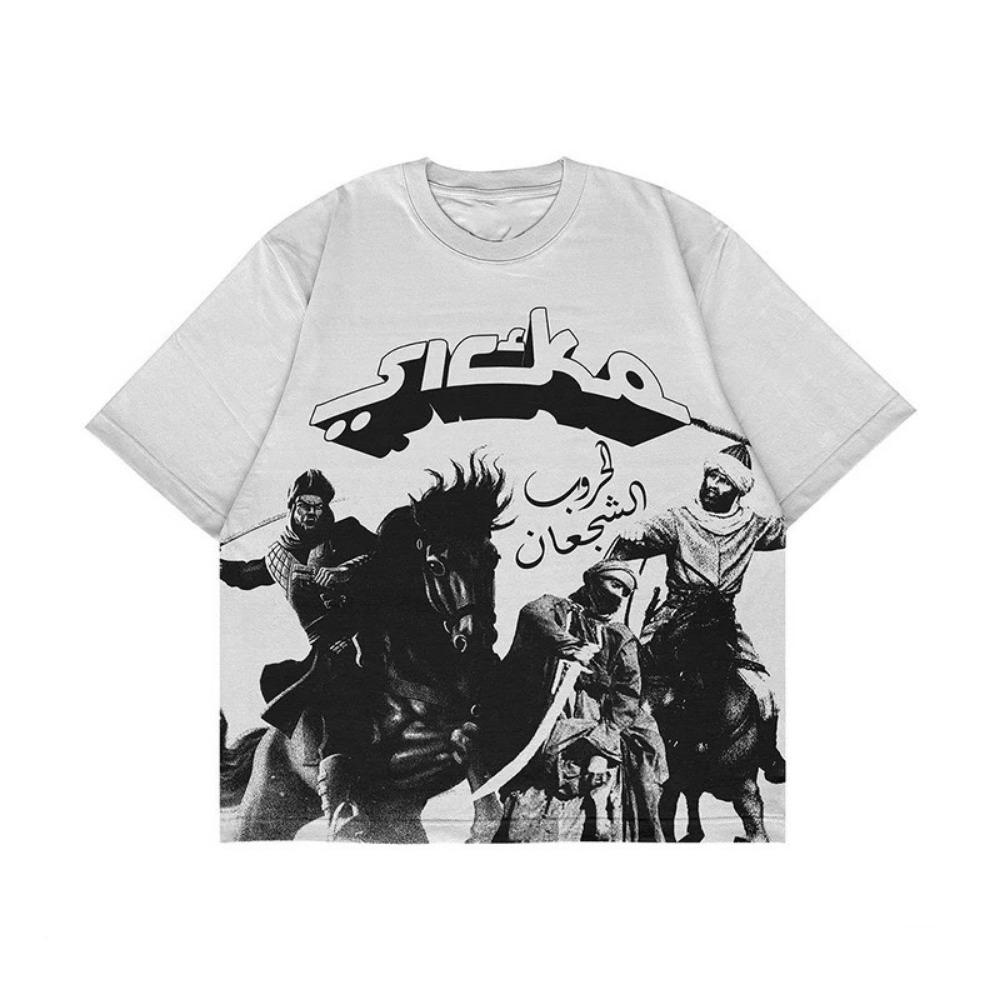 Новая футболка с принтом европейских и американских персонажей из мультфильмов для мужчин Y2k Harajuku повседневная свободная футболка из чистого хлопка с коротким рукавом