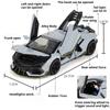 1:32 Scale Revuelto Police Car Model Toy Doors Opened Sound Light Sports Cars Pull Back Alloy Body Vehicle Hobby Decorations