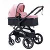 YAZOCO - Poussette 3 en 1 Bébé Combinée Siège-Auto Nacelle Trio Réversible Réglable Haute Qualité Roues increvables Rose