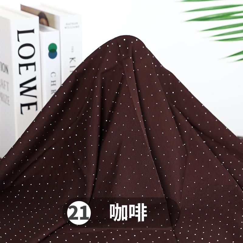 Hot Stamping Diamond Chiffon Fabric Opaque Shiny By The Meter for Scene Decoration Headwear Wedding Dress Diy Sewing Cloth White