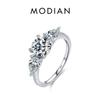 MODIAN 925 Sterling Silver High Quality Luxury Sparkling Zirconia Finger Ring For Women Classic Wedding Engagement Jewelry