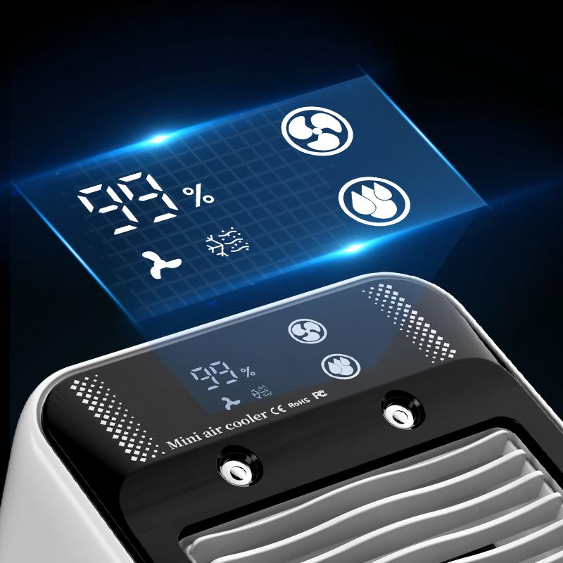 Портативный Мини кондиционер Настольный Быстрый Водяное охлаждение Электрический вентилятор Двойной поток Ультразвуковое распыление 2 скорости Бесшумный Воздухоохладитель